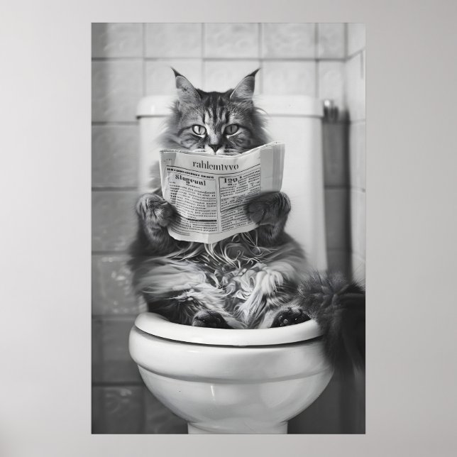 Impression de salle de bain de chat drôle Animaux  (Devant)