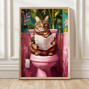 Impression de salle de bain de chat tigré drôle Ch
