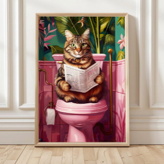 Impression de salle de bain de chat tigré drôle Ch