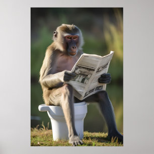 Impression de salle de bain de singe mandrill drôl