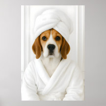 Impression de salle de bain drôle de Beagle, Beagl
