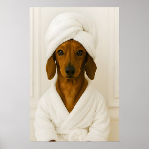 Impression de salle de bain drôle de Dachshund, Da