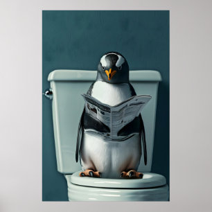 Impression de salle de bain pingouin drôle, Art de