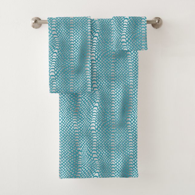 Impression de serpent d'argent bleu turquoise (En situation)
