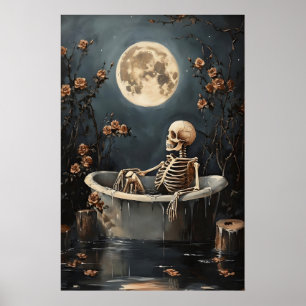 Impression de squelette floral prenant un bain, So