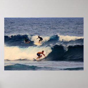 Impression de surfeurs hawaïens