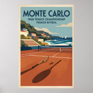 Impression de tennis vintage Monte Carlo - Court e