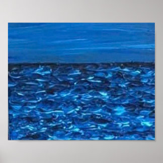 Impression de texture de vague bleue