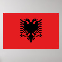 Impression de toile avec Drapeau d'Albanie