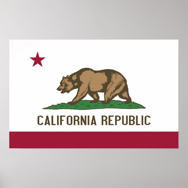 Impression de toile avec Drapeau de Californie, U. (Devant)