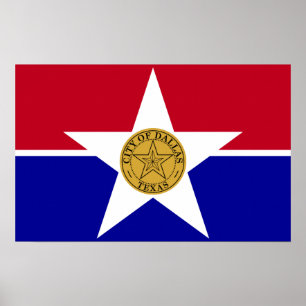 Impression de toile avec Drapeau de Dallas, U.S.A.