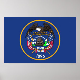 Impression de toile avec drapeau de l'Utah, U.S.A.