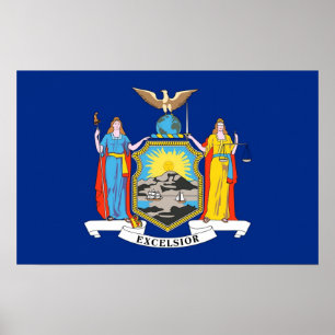Impression de toile avec Drapeau de New York, U.S.