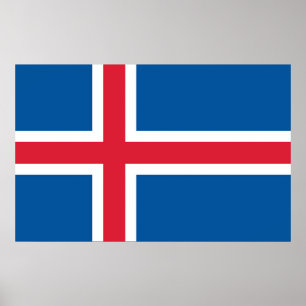 Impression de toile avec Drapeau d'Islande