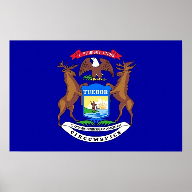 Impression de toile avec drapeau du Michigan, État (Devant)