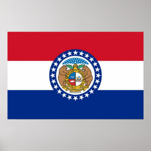 Impression de toile avec drapeau du Missouri, État