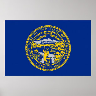 Impression de toile avec drapeau du Nebraska, U.S.