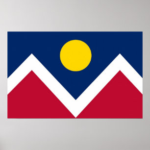 Impression de toile avec le drapeau de Denver, Col