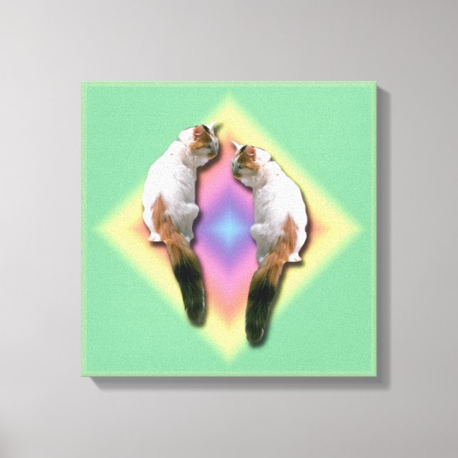 Impression de toile - Calico Cat en miroir (Recto)