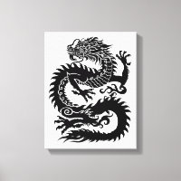 Impression de toile de dragon chinois traditionnel