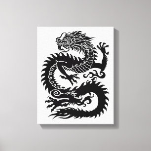Impression de toile de dragon chinois traditionnel
