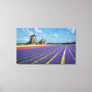 Impression de toile de fleurs et moulins à vent