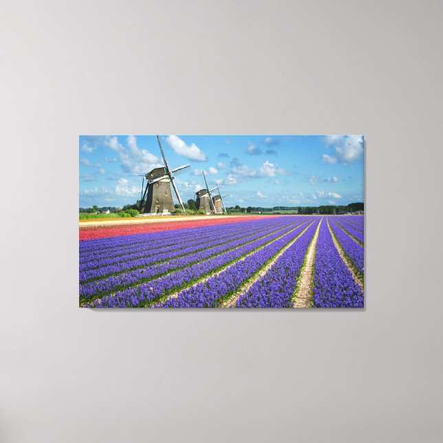 Impression de toile de fleurs et moulins à vent (Recto)