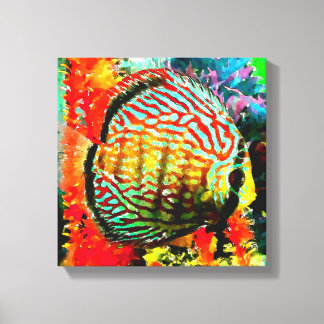 Impression de toile de poisson de l'aquarium Discu