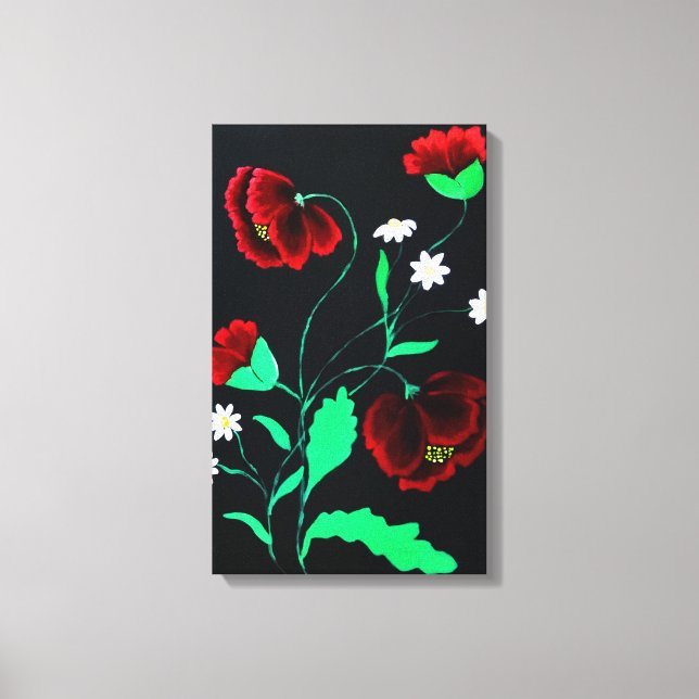 Impression de toile de poppies rouges vibrantes (Recto)