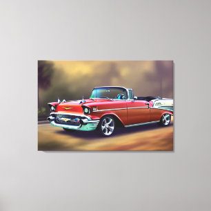 Impression de toile de voiture classique 1957