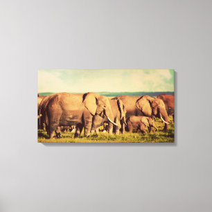 Impression de toile d'éléphants