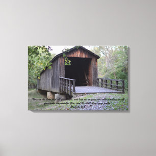 Impression de toile du pont couvert de la crique d