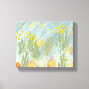 Impression de toile étirée de fleurs aléatoires