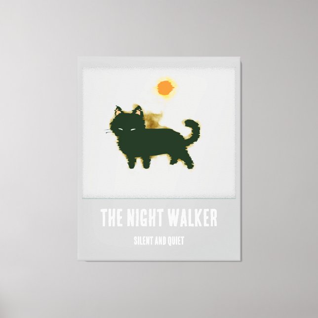 Impression de toile étirée en chat noir (Recto)