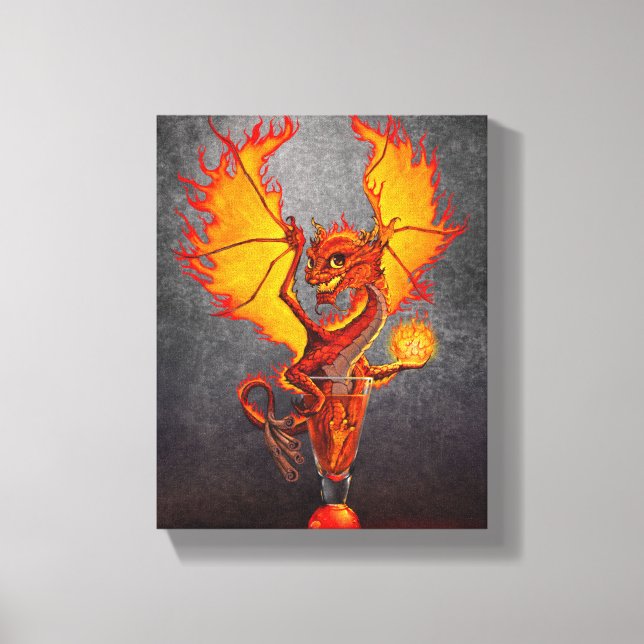 Impression de toile Fireball Dragon 8x10 (Recto)