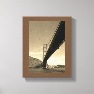 Impression de toile - Golden Gate Bridge (sépia)