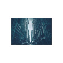 Impression de toile - Metropolis Blue Monochrome