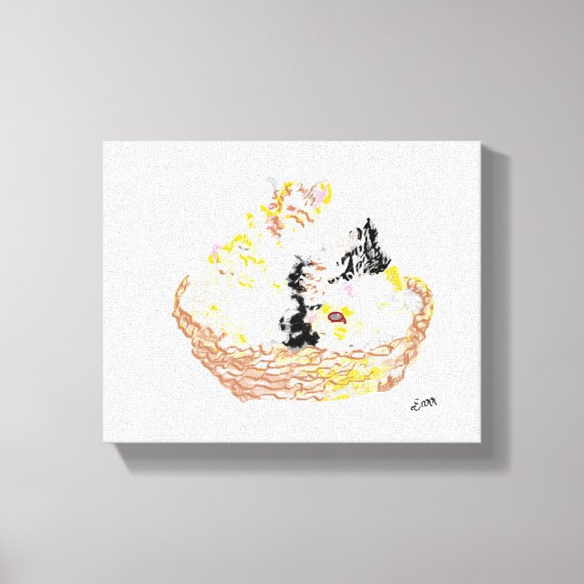 Impression de toile : Panier de Kitten's (Recto)