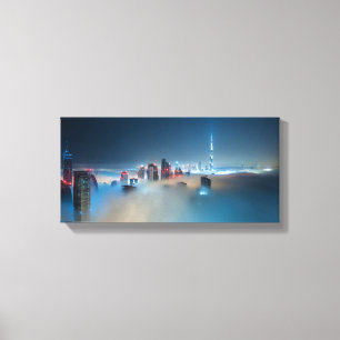 Impression de toile - Skyline de Dubaï sur une jou