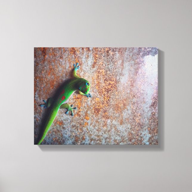 Impression de toile verte Gecko (Recto)