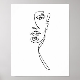 Impression de trait de trait de face minimal 