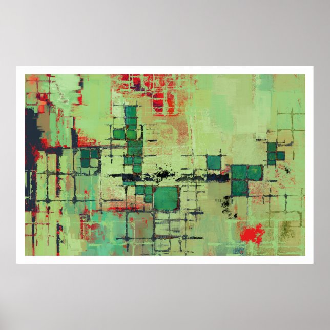 Impression de treillis vert Abstrait (Devant)