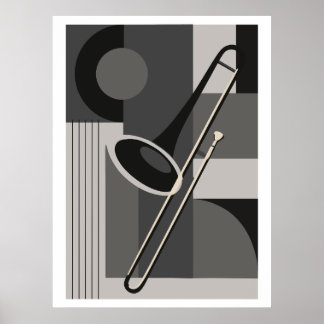 Impression de trombone Bauhaus, musique moderne du