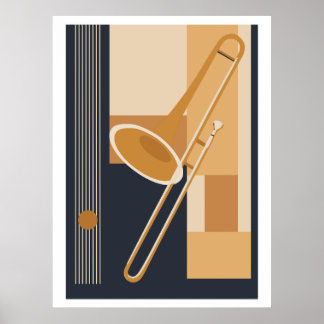 Impression de trombone Bauhaus, musique moderne du
