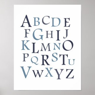 Impression de typographie pour la nurserie ABC Ble