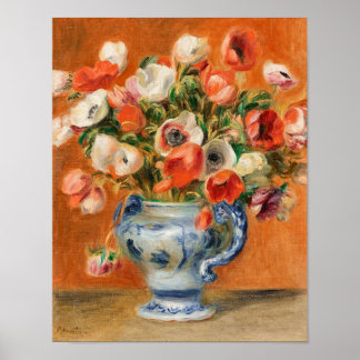 Impression de Vase d'anémones par Renoir