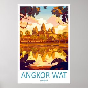 Impression de voyage d'Angkor Wat, art mural d'Ang