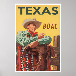 Impression de voyage western vintage Texas Art (H1