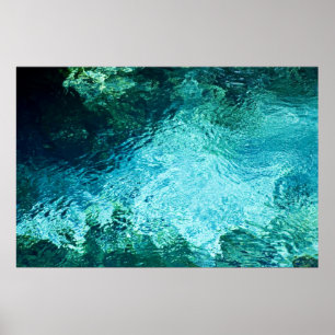 Impression d'eau de source bleue