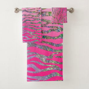 Impression demi-Parties scintillant rose tigre